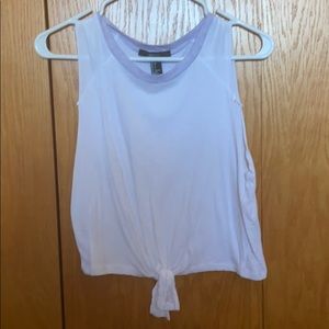 White tie front tank top.